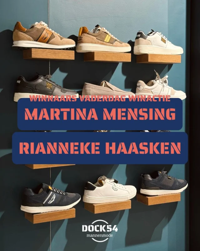💪🏻 Winnaars van de Vaderdag winactie! 

Gefeliciteerd Martina Mensing & Rianneke Haasken 🥳🥳.
Jullie mogen allebei een paar PME sneakers uitzoeken ❤️‍🔥. 

We sturen je een DM en voor de andere deelnemers: bedankt voor het meedoen! ✨