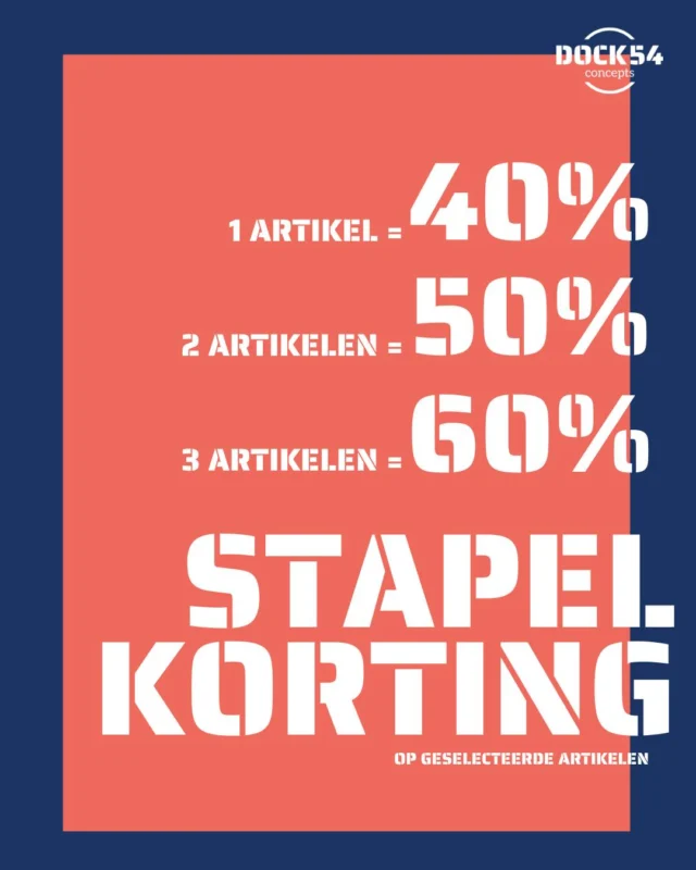💙 STAPELKORTING 💙

Wacht niet te lang, want de opruiming vliegt de winkel uit! 👀
1 artikel = 40% korting
2 artikelen = 50% korting
3 artikelen = 60% korting

GO GO GO! 💨

#stapelkorting #korting #opruiming #sale #kortingsactie #dock54 #dock54concepts
