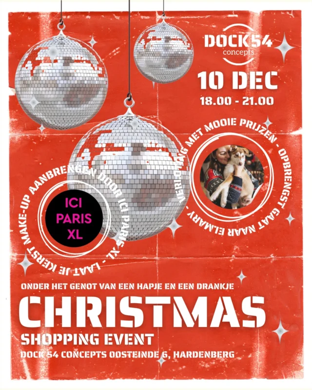 🎄❤ TODAY: Christmas Shopping Event!

YESS! Vanavond is het zover: laat je verwennen door ICI Paris XL en scoor alvast jouw kerstoutfit onder het genot van een hapje en een drankje 🥂.
Daarnaast scoor je te gekke prijzen door middel van een verloting waarvan de volledige opbrengst naar Elmary gaat. 
Check onze Instagram om het volledige verhaal te checken 🫶.

Zien we jou vanavond om 18.30? 🎄✨

#dock54 #dock54concepts #samenvoorelmary