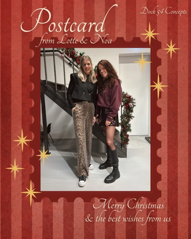 🎄💌 Postcard from Lotte & Noa

Een hele fijne kerst en gelukkig 2026 van Lotte en Noa ❤✨.
Ze gaan beide in pailletten tijdens de feestdagen met de leuke collectie van Harper&Yve. Welke look is jouw favoriet? 👀

#dock54 #dock54concepts #kerst #feestdagen #kerstoutfit