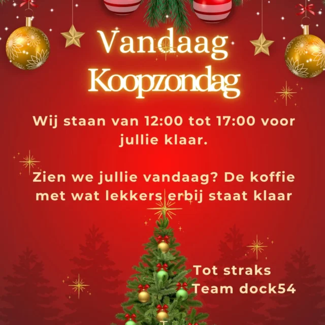 🎄koopzondag🎄

Nog even een mooie outfit scoren voor de kerst? 
Kom dan vandaag langs🎅

⏰️wij zijn open van 12:00 tot 17:00

Tot straks😊

#kerstshoppen #dock54mannenmode